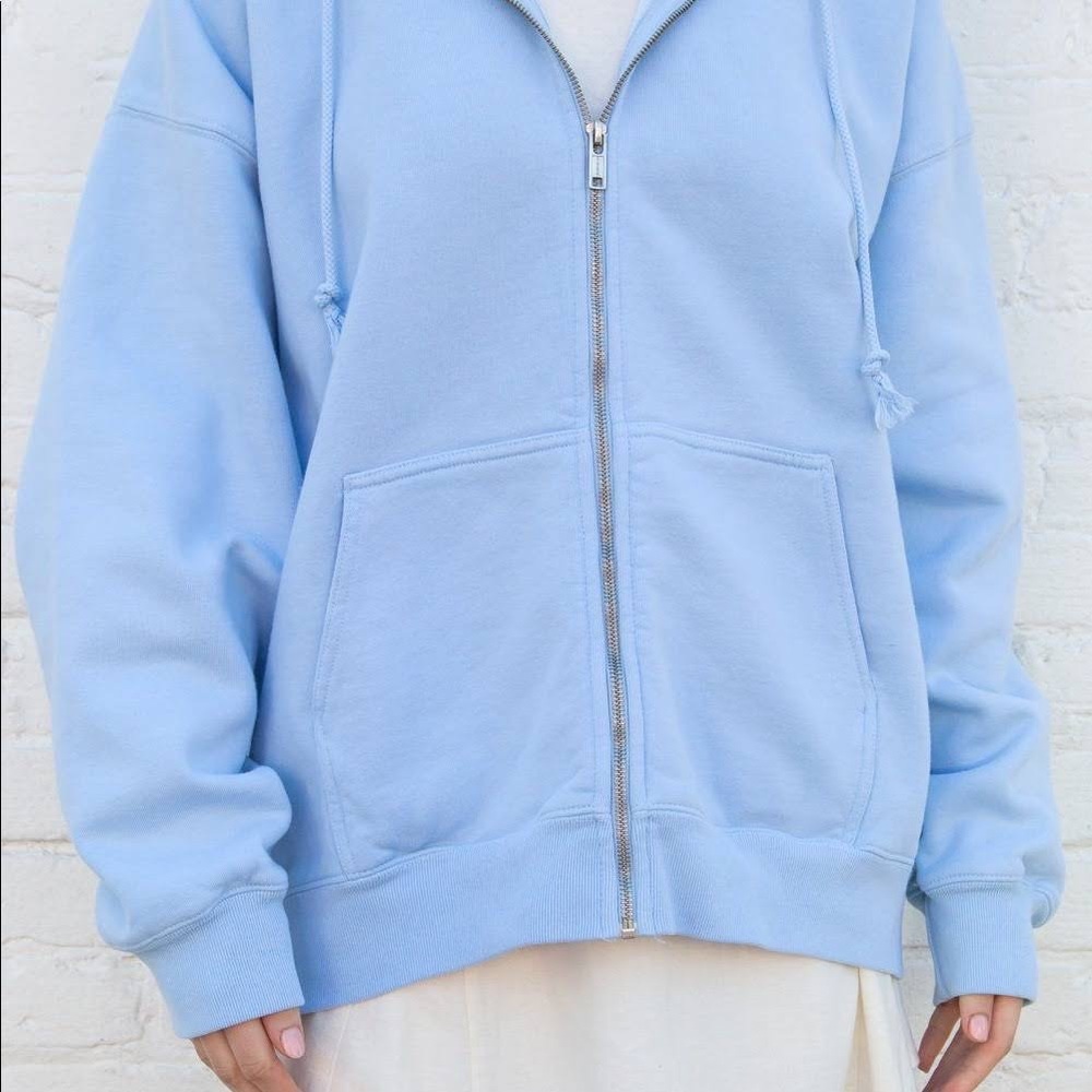 Brandy Melville oversized, zip up, blue sweatshirt, never worn